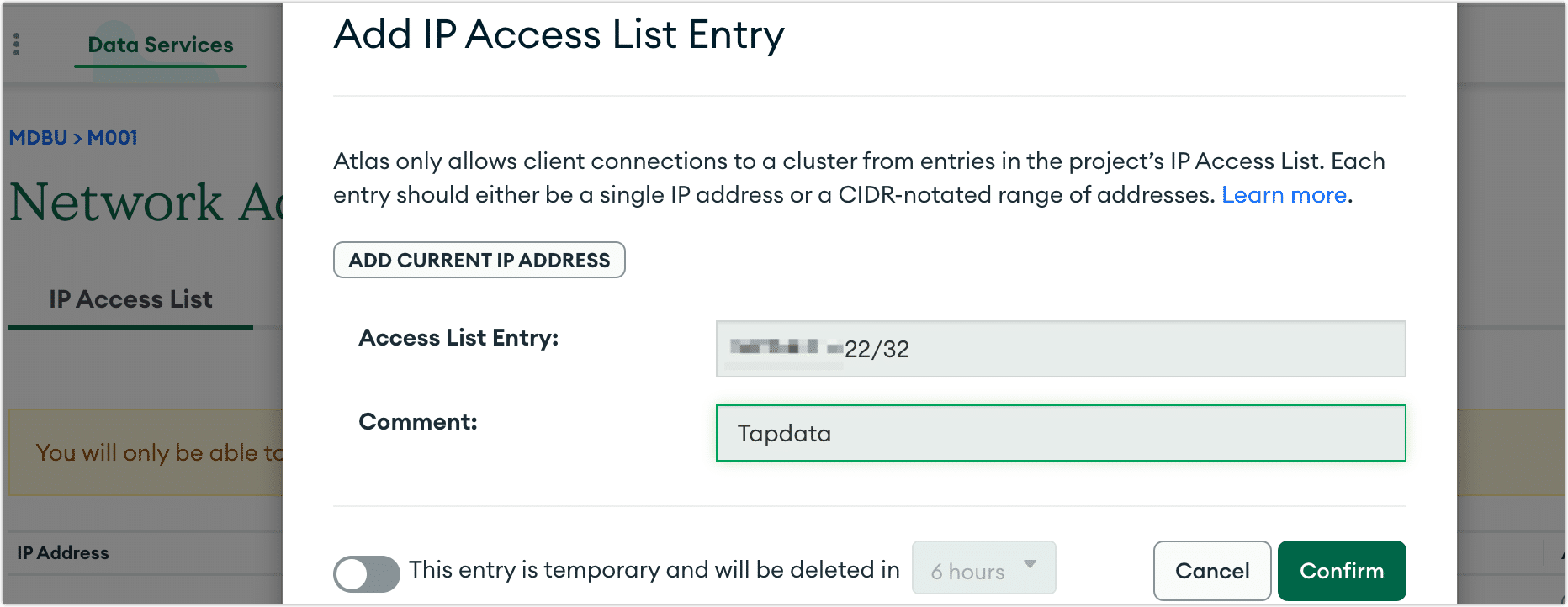 Set Network Whitelist