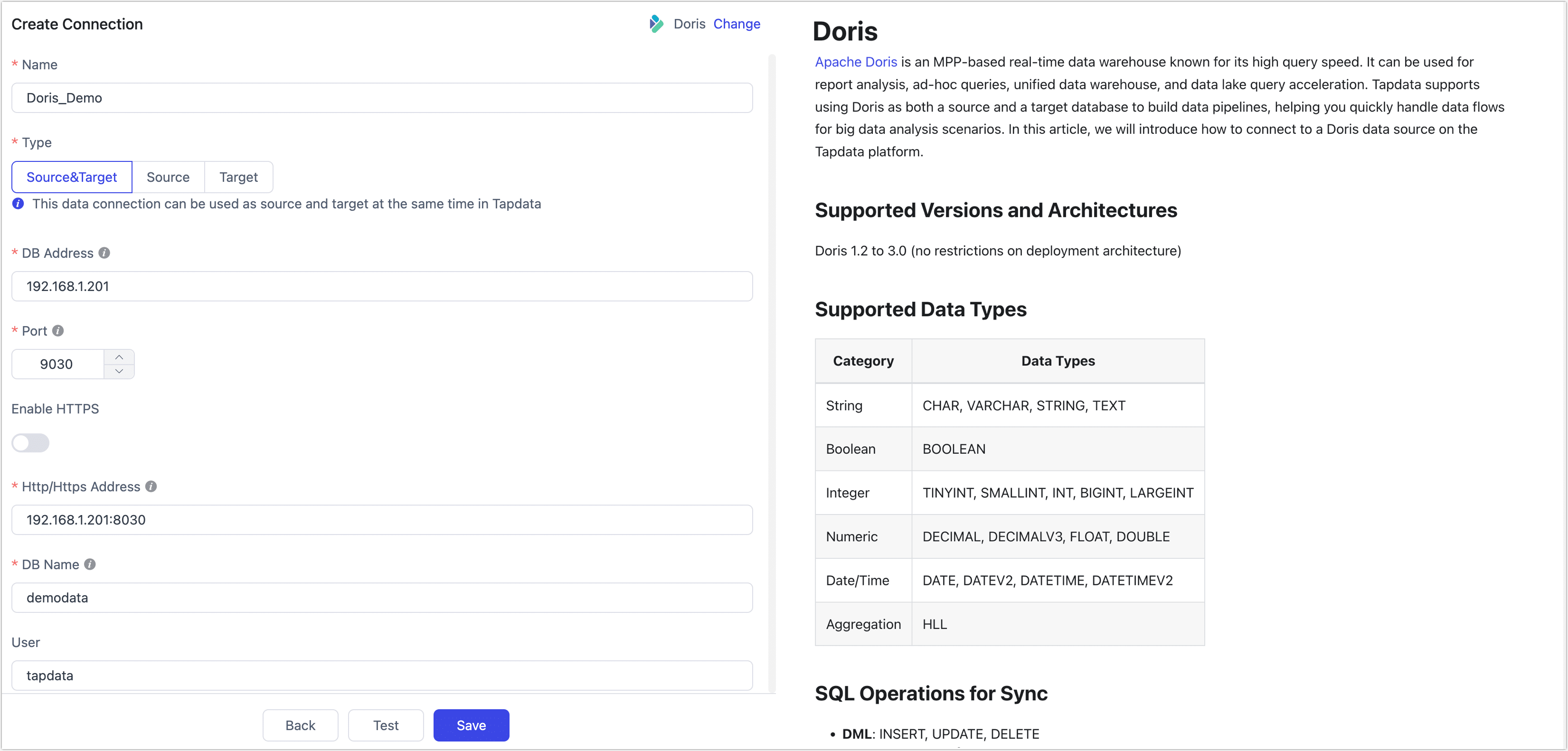 Connect to Doris