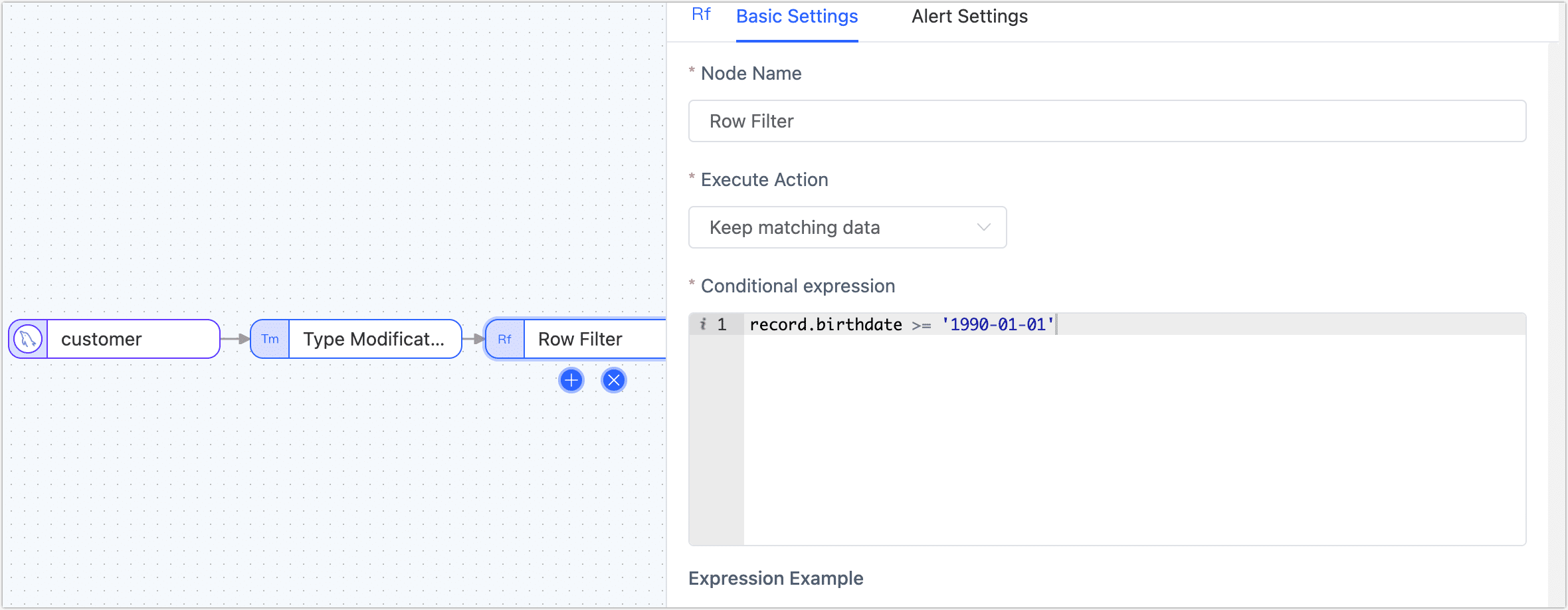 Row Filter Node Setting