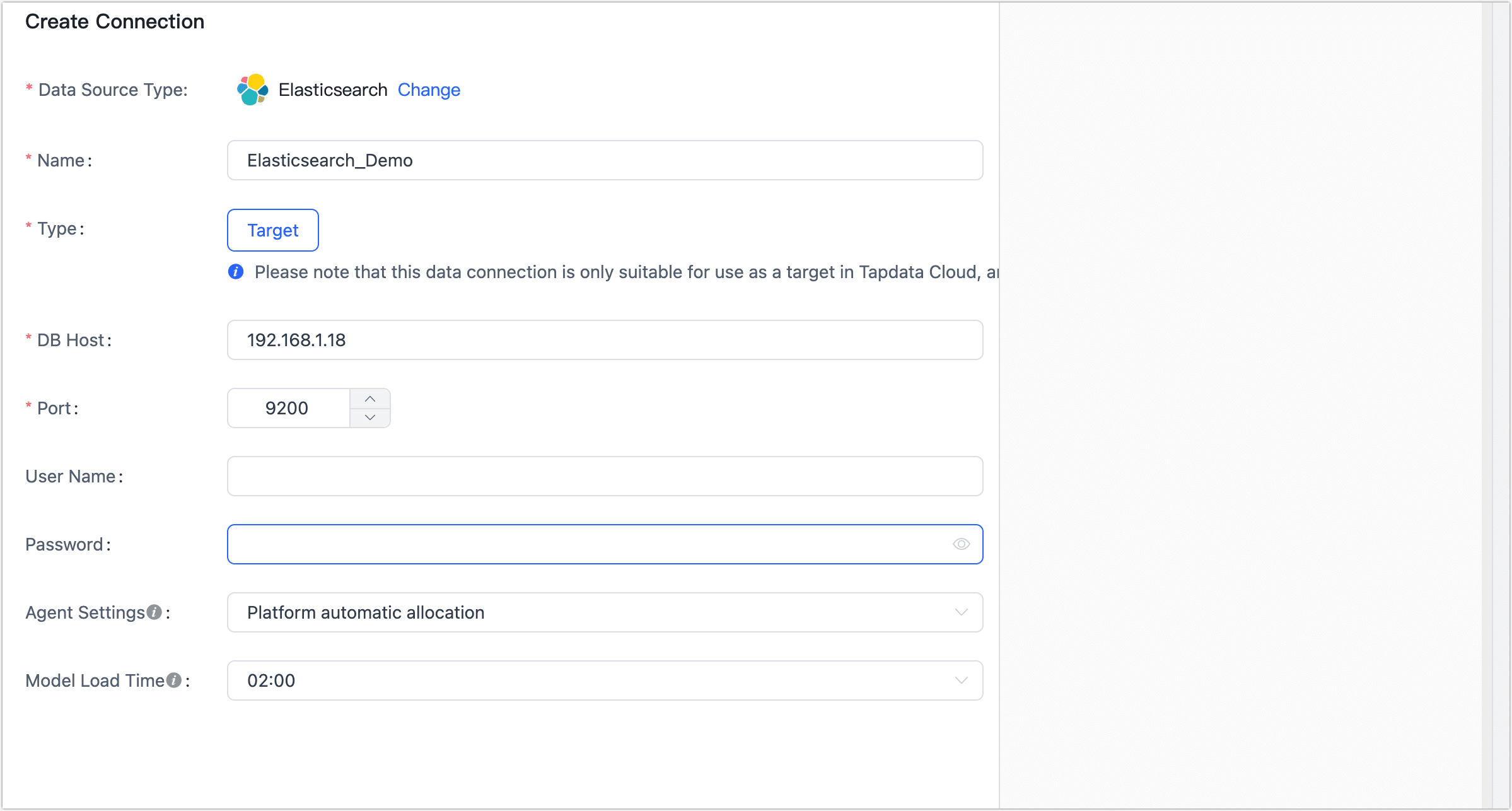 Elastic Connection Example