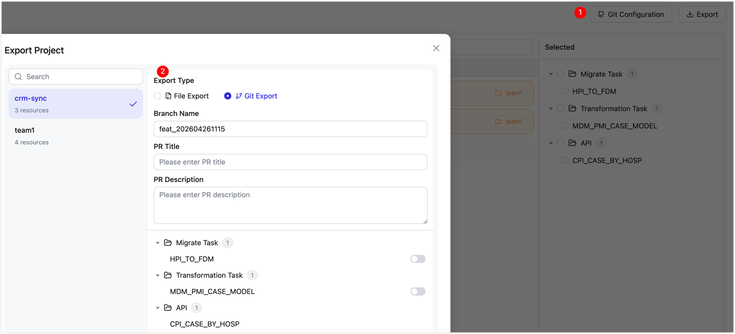 Export a project
