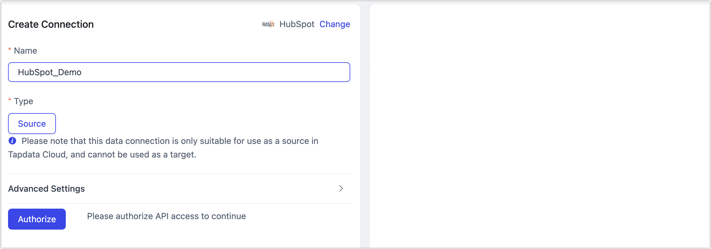 HubSpot Connection Settings