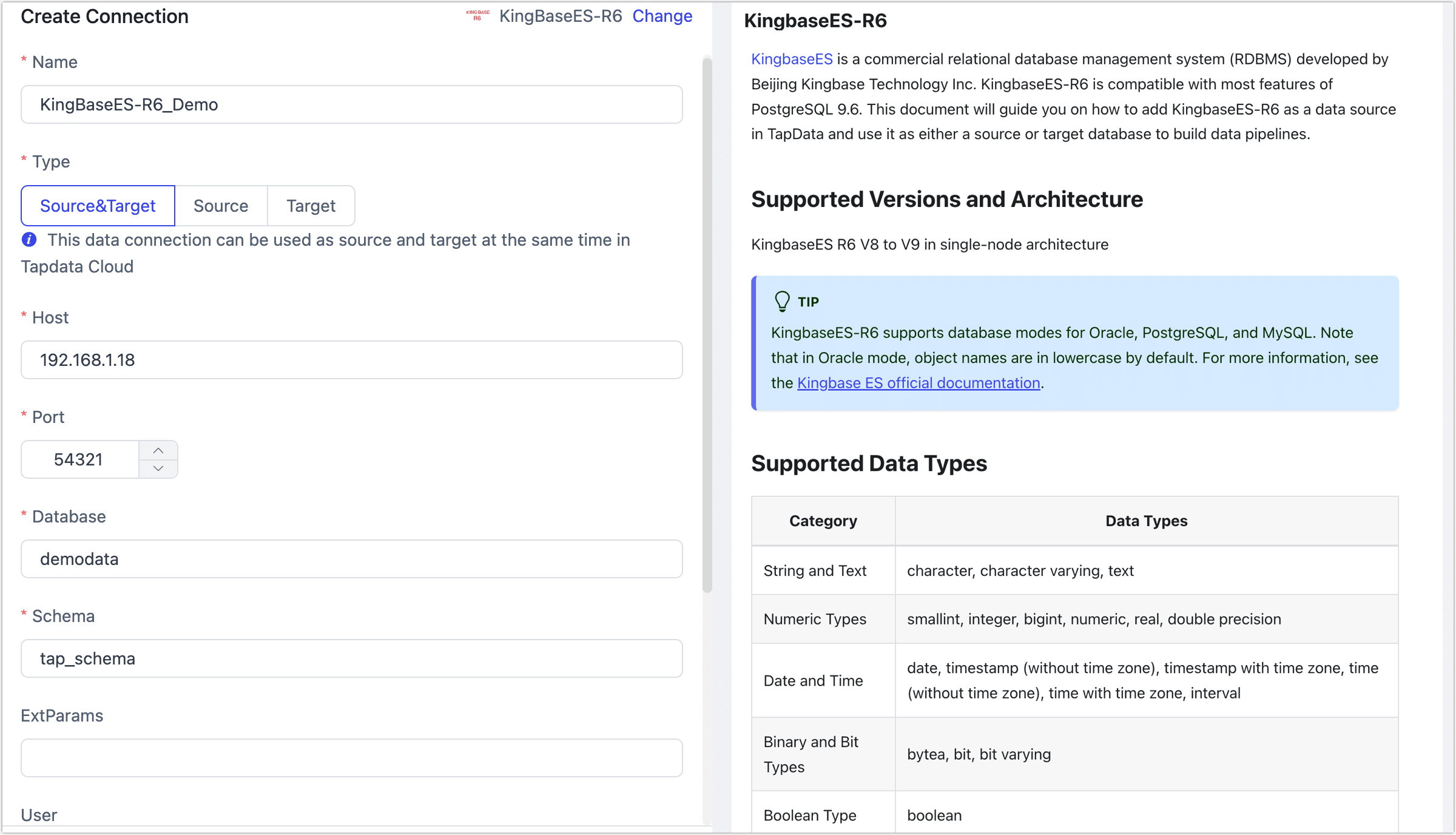 KingbaseES-R6 Connection Example