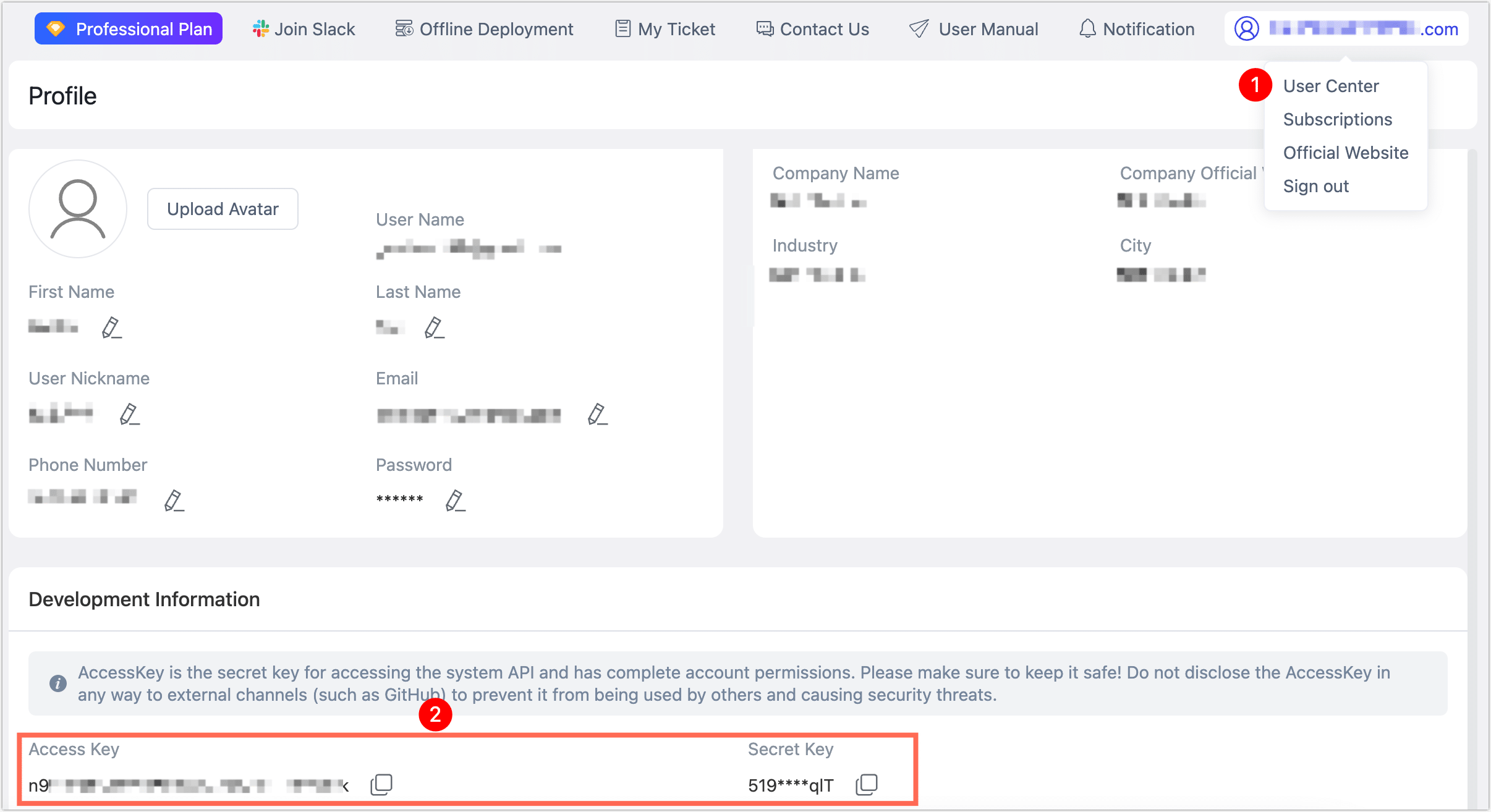 Obtain TapData Cloud AK