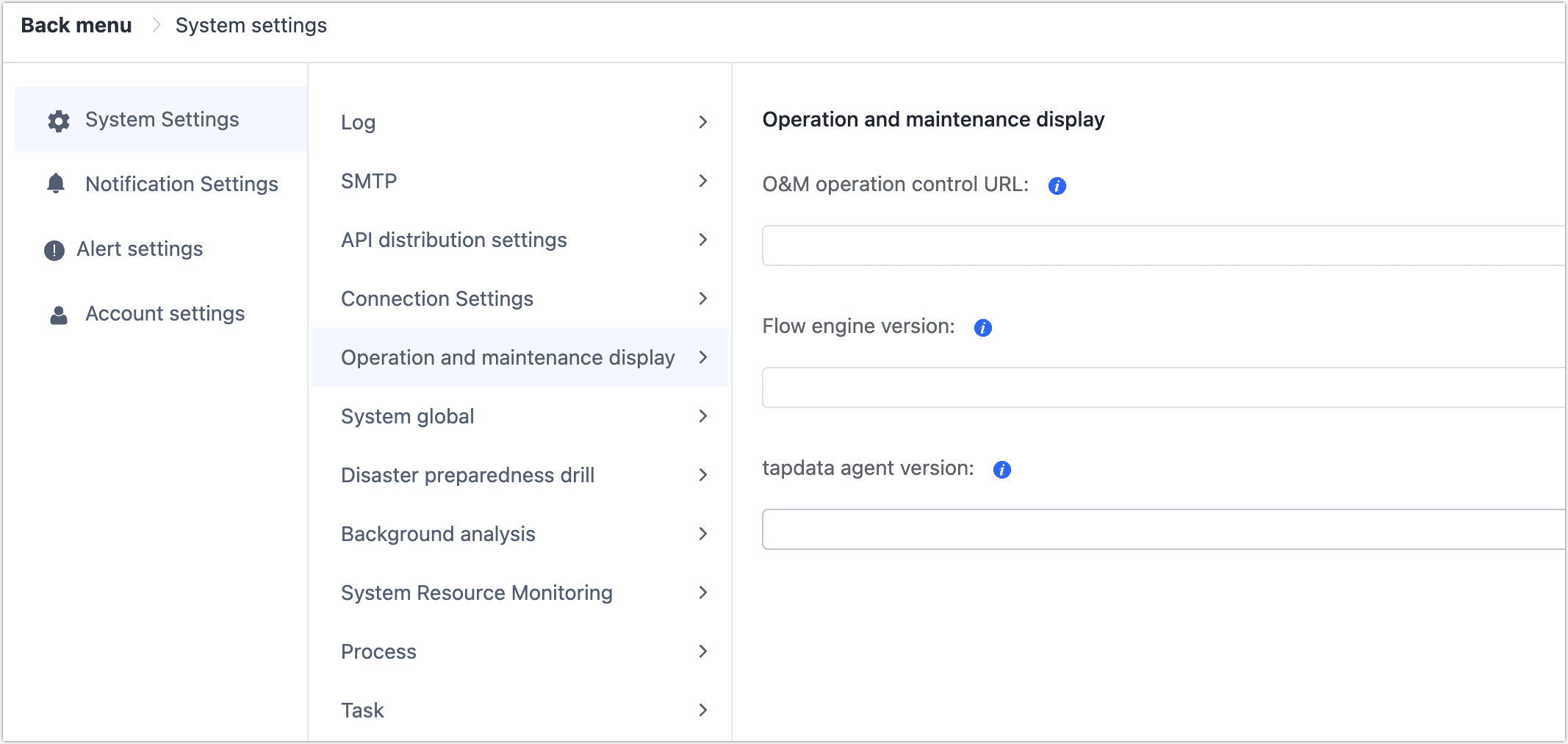 Operation Display Settings