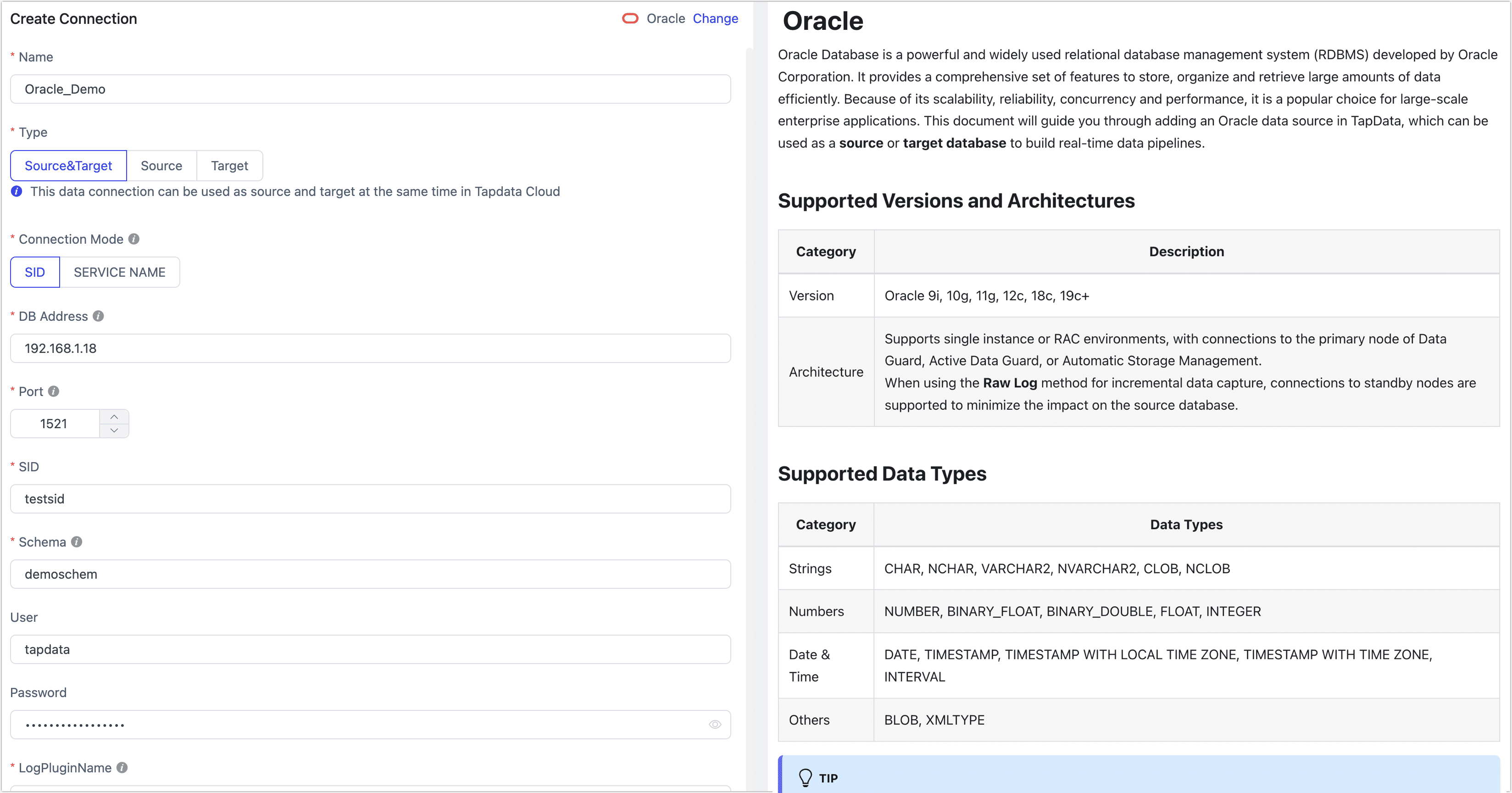 Oracle Connection Example