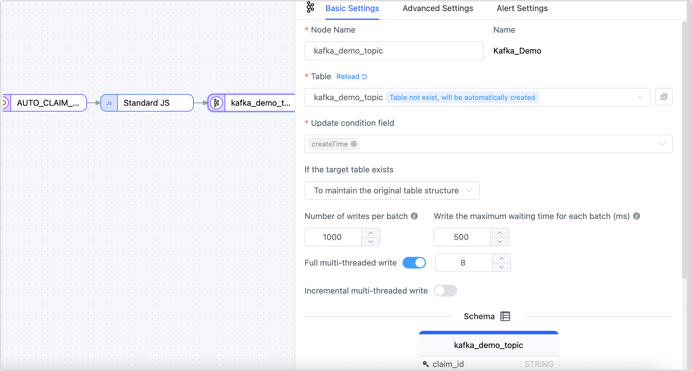 Kafka Node Basic Settings