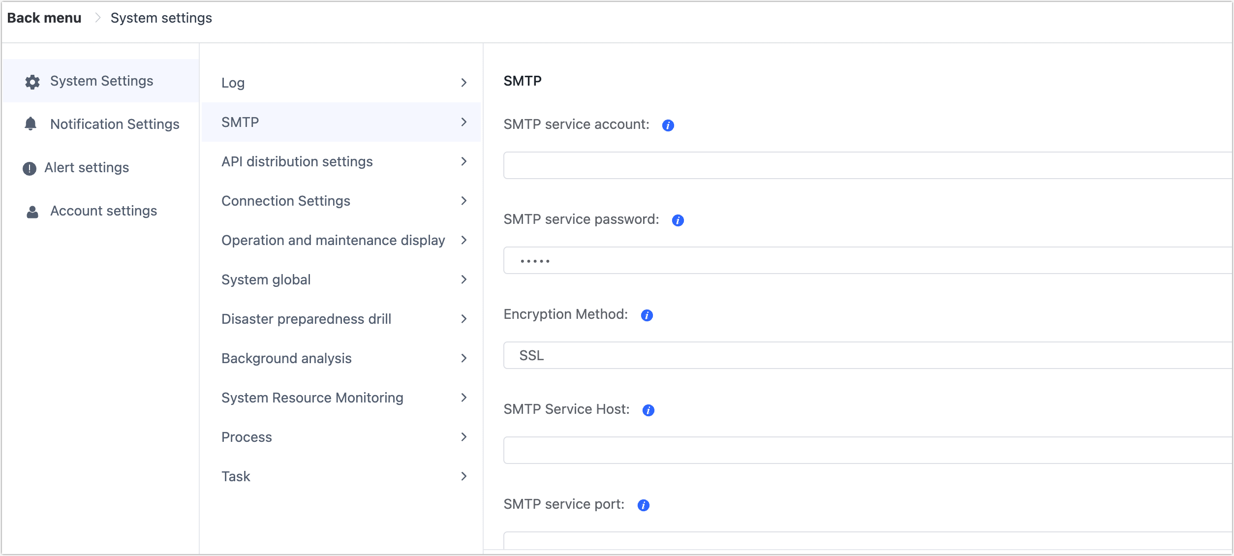 SMTP Settings