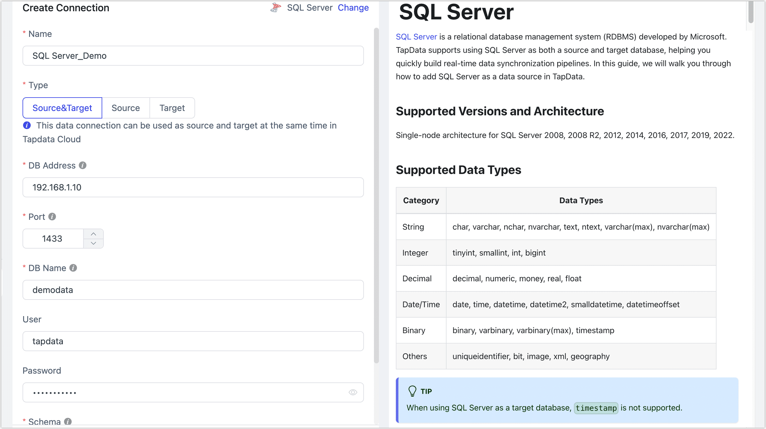 SQL Server Connection Example