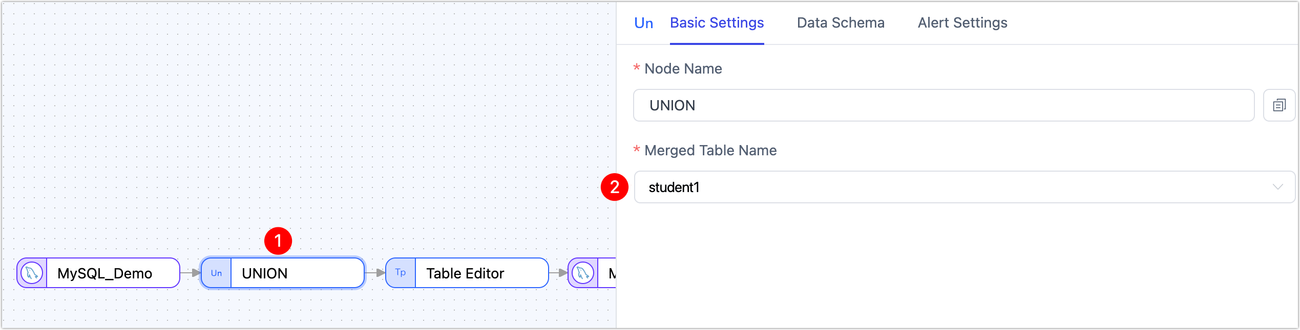 Union Node Settings