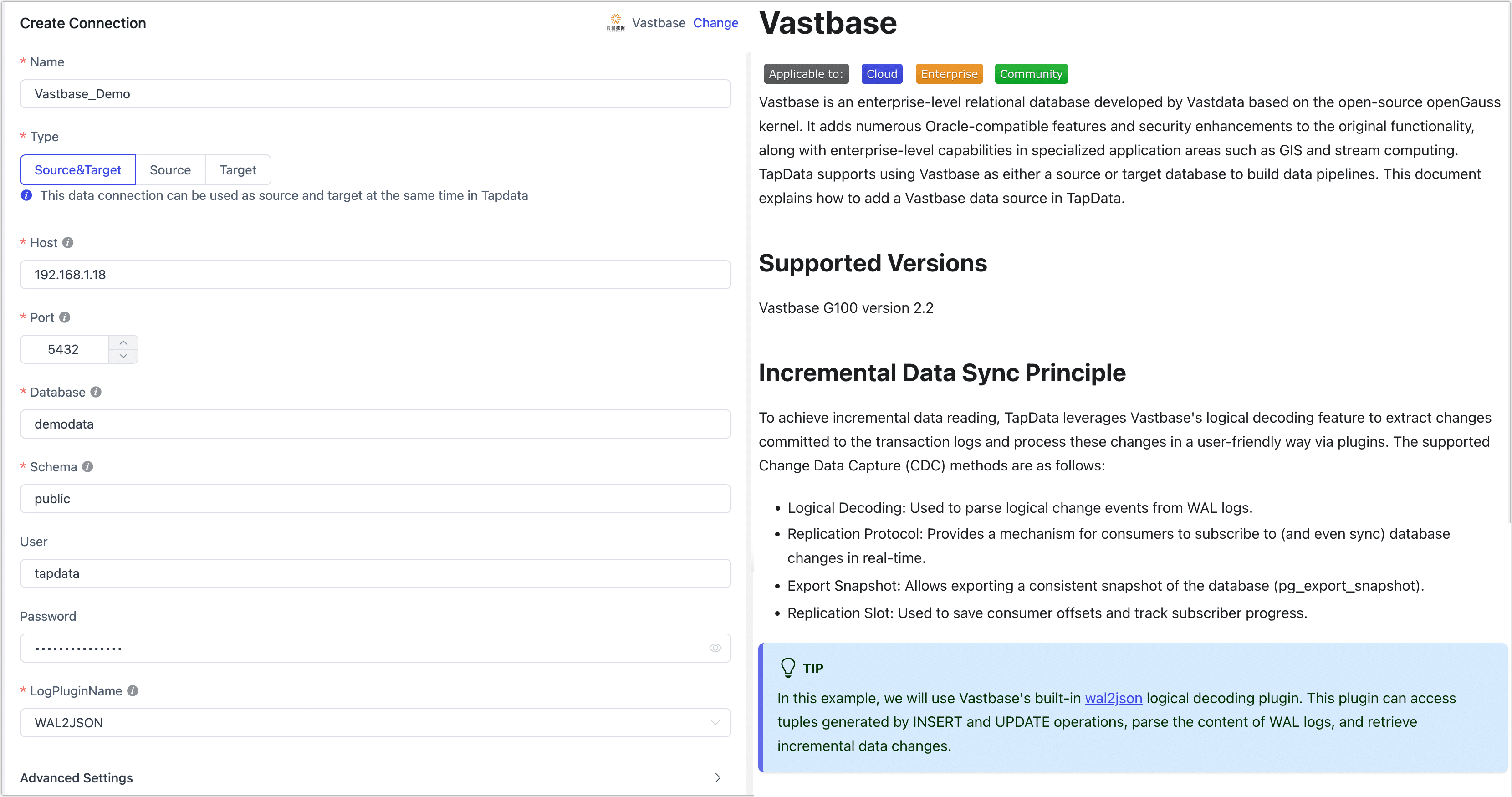 Vastbase Connection Example